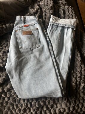 Wrangler Light Blue Denim Jeans with Tag Detail